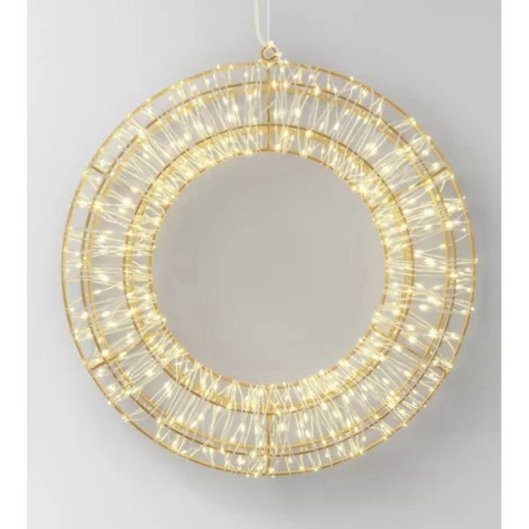 Wondershop Christmas LED Dewdrop Wreath Twinkling Warm White In/Out 15in NEW - Picture 2 of 14